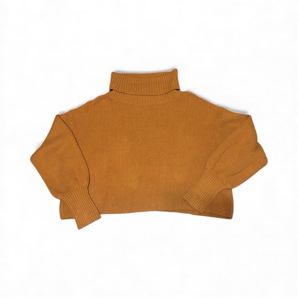 Wild Fable Rust orange Turtleneck Cropped Sweater Size XL